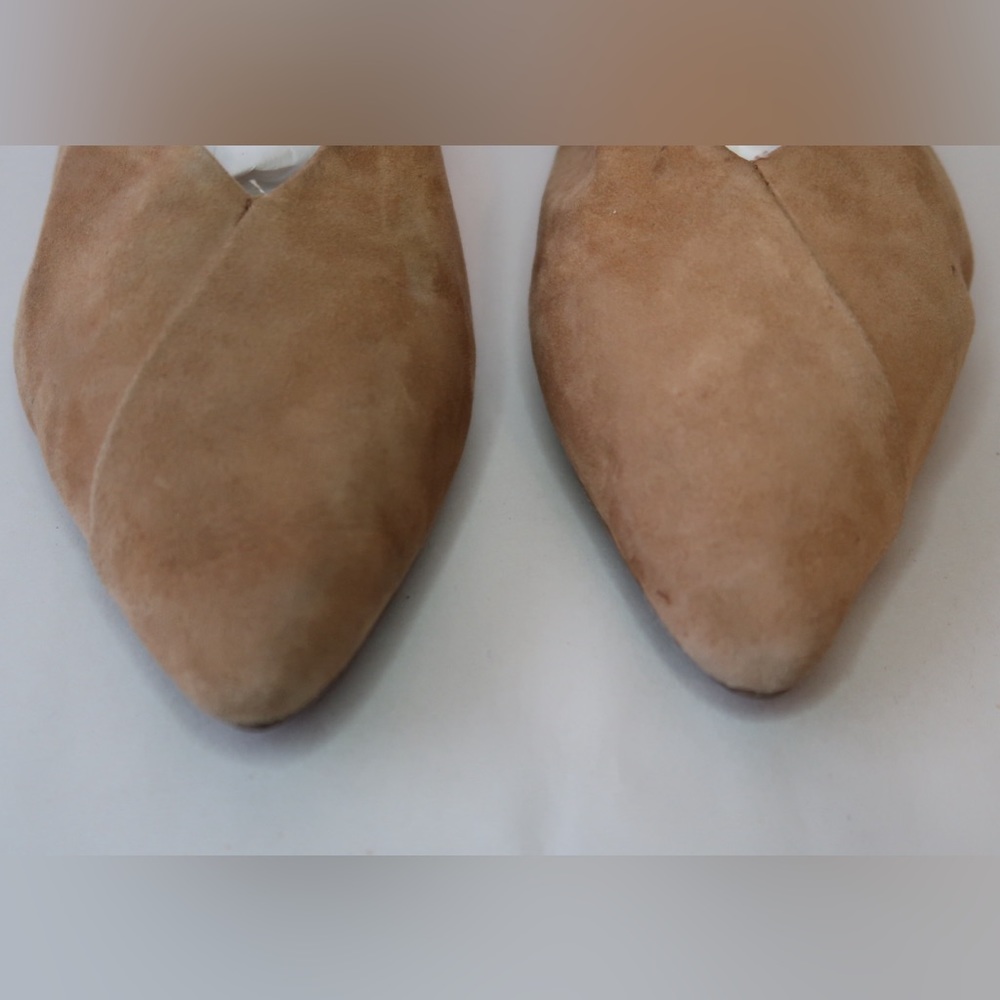 Birdies Tan Suede Pointed-Toe Slide Flats - Picture 2 of 8